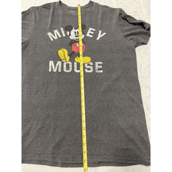 Mens Dark Grey Size Large Mickey Mouse Short Sleeve Tee W/ Measurements - Picture 6 of 8